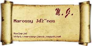 Marossy János névjegykártya
