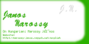 janos marossy business card